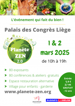 Affiche a4 planete zen liege mars 2025 document a4